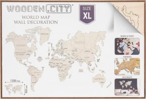 Puzzle 3D Mapa světa, dřevěné
