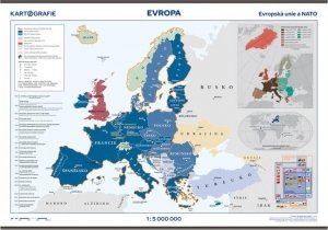 Evropa - Evropská unie a NATO 1:5 000 000 nástěnná mapa