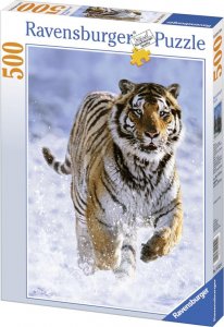 Puzzle - Tygr na sněhu 500 dílků