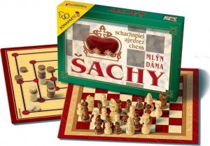 Šachy, dáma, mlýn - společenská hra v krabici