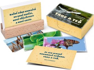 Tady a teď/Život je zlatá příležitost - karty s dřevěným stojánkem (Chinmoy Sri)