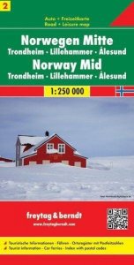 AK 0656 Norsko 2, centrum, Trondheim - Lillehammer - Alesund 1:250 000 / automapa + mapa volného času
