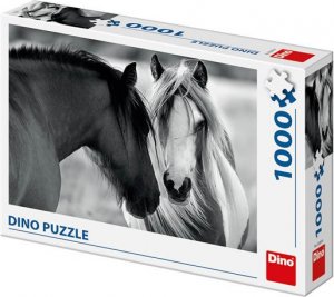 Koně - černobílí: puzzle 1000 dílků