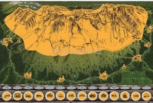 Stírací mapa Vysoké Tatry – zlatá Deluxe XL