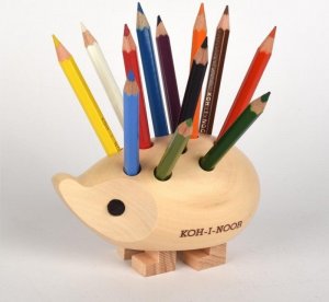 Koh-i-noor ježek mini dřevěný s pastelkami natur