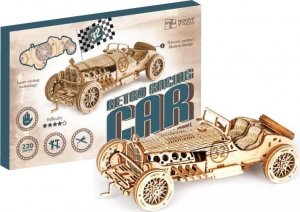 Dřevěné 3D puzzle - Retro závodní auto