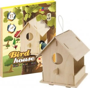 Dřevěné 3D puzzle - Ptačí budka - krmítko