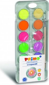PRIMO vodové barvy 8 barev metalické + 4ks fluo odstíny + štětec