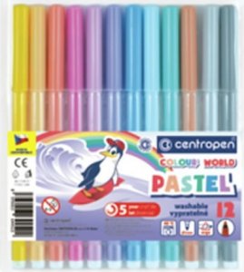 Fixy COLOUR WORLD 7550 trojboké, sada 12 pastelových barev