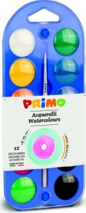 PRIMO Vodové barvy průměr 25mm 12ks + štětec