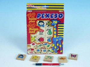 Pexeso dřevo - společenská hra / 40 ks v krabici