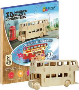 Dřevěné 3D puzzle - Londýnský autobus