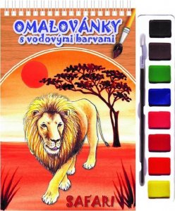 Safari - Omalovánky s vodovými barvami