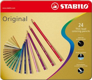 Prémiové pastelky STABILO Original ARTY+ - 24 ks sada v plechu (24 různých barev)