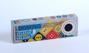 Domino KLASIK - černý kámen, černý puntík-bílý podklad