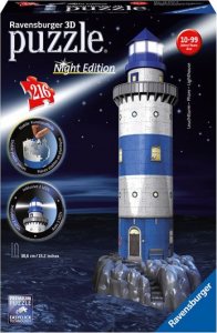 Puzzle noční edice 3D - Maják v příboji 216 dílků