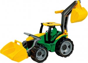 Traktor se lžící a bagrem zeleno žlutý