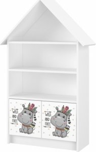 Dřevěná knihovna/skříň na hračky Baby Boo Domeček, Hippo - bílá