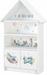 Dřevěná knihovna/skříň na hračky Baby Boo Domeček, Letadlo - bílá