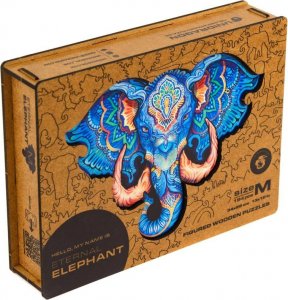 Dřevěné puzzle - Slon velikost M