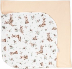 Dětská oboustranná bavlněná deka Nicol, Bunny, 74 x 74 cm, béžovo/krémová