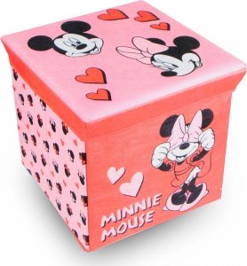 Úložný box na hračky Minnie růžová s víkem