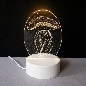 Dekorativní 3D lampa - medúza