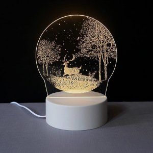 Dekorativní 3D lampa - jelen