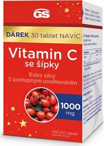 GS Vitamin C 1000 mg se šípky 100 + 30 tbl.
