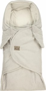 Zavinovací deka s kapucí Little Elite, 100 x 115 cm, Andělská křídla - šedá