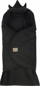 Zavinovací deka s kapucí Little Elite, 100 x 115 cm, Kralovská koruna - černá