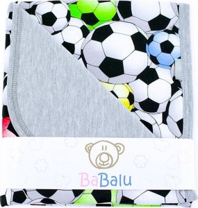 Bavlněná oboustranná deka 80x90cm BaBalu, Fotbal - šedá