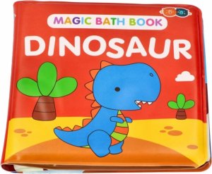 Kouzelná knížka do vany Barney&amp;Buddy - Dinosaurus - červená