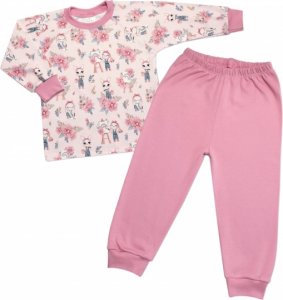 Dětské pyžamo 2D sada, triko + kalhoty, Rabbit Painter, Mrofi, pudrově růžová