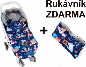 Dětský fusak maxi PREMIUM Winter friends, granátový, 110x50cm,+ rukávník zdarma