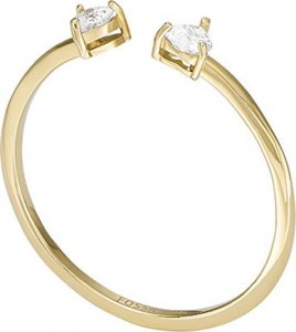 Něžný pozlacený otevřený prsten s krystaly JF04359710, 52 mm