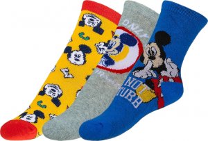 Ponožky dětské Mickey - sada 3 páry - 23-26 - červená, žlutá, modrá, šedá