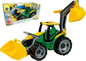 Traktor se lžící a bagrem plast zeleno-žlutý 65cm od 3 let