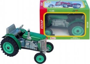 Traktor Zetor zelený na klíček kov 14cm 1:25
