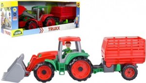 Auto Truxx traktor nakladač s přívěsem na seno s figurkou 24m+