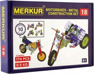 Stavebnice MERKUR 018 Motocykly 10 modelů 182ks