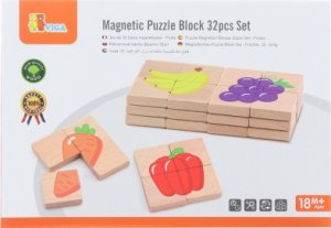 Dřevěné magnetické puzzle - ovoce