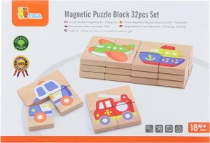 Dřevěné magnetické puzzle - dopravní prostředky