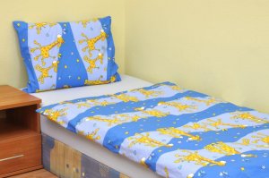 Povlečení dětské bavlna velká postel Žirafa modrá