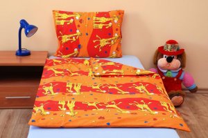 Brotex Povlečení dětské bavlna velká postel Žirafa oranžová, Výber zapínanie: zips
