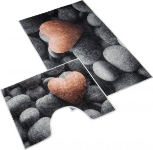 Brotex Kúpeľňová sada predložiek 3D 60x100 + 60x50cm Tmavé kameny