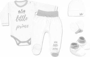 Baby Nellys 5-ti dílná soupravička do porodnice Little Prince, vel. 62 - bílá