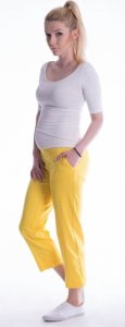 Be MaaMaa Těhotenské 7/8 bederní kalhoty - žluté, vel. L