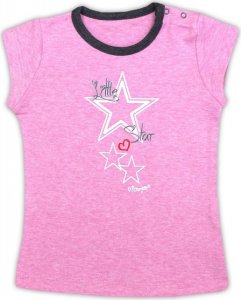 Bavlněné tričko NICOL SUPERSTAR - krátký rukáv - melír růžová
