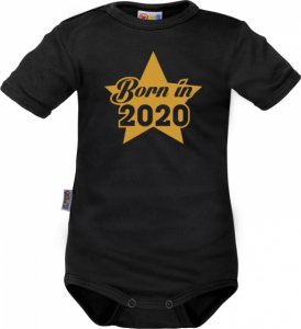 DEJNA Body krátký rukáv Born in 2020 - černé, vel. 80